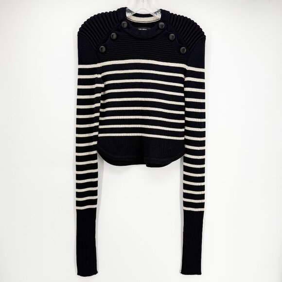 ISABEL MARANT Runway "Hatfield" Stripe Wool Sweater Navy 2025 Misty Copeland - Picture 2 of 9